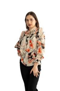 Bluza dama 820 - Crem/Roz - Img 3