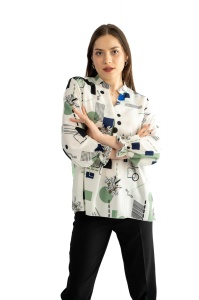 Bluza dama 821 - Ivoire/Verde
