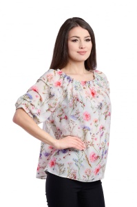 Bluza dama 933 - Ivoire/Roz/Mov - Img 3