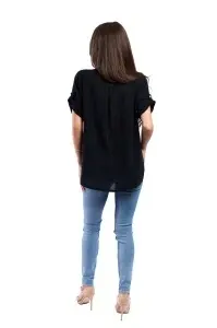 Camasa dama 4015, Negru, Marime Universala - Img 3