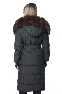 Geaca dama lunga 207 - Neagra - Img 2