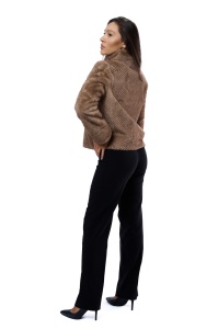 Jacheta dama blana sintetica 630 - Cappucino - Img 2