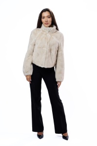 Jacheta dama blana sintetica 631 - Crem
