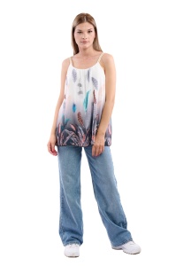 Maieu dama 8958 cu imprimeu, Gri/Alb, One Size
