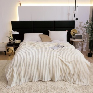 Patura cocolino cu dungi, 200x230cm - Culoare Ivoire