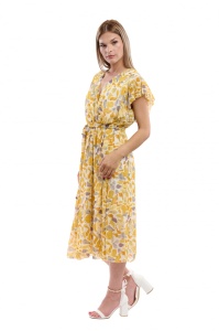 Rochie dama 2372 - Mustar/Ivoire - Img 4