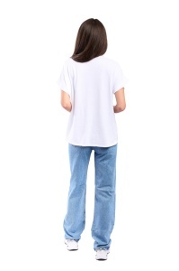 Tricou dama cu imprimeu floral 1055, Alb, Marime Universala - Img 3