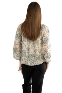 Bluza dama 2371, Ivoire/Bleu, One Size - Img 2