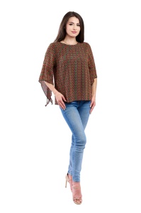 Bluza dama 809 - Negru/Rosu/Verde