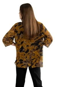 Bluza dama 815 - Negru/Galben/Maro - Img 3