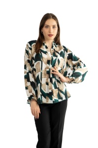 Bluza dama 821 - Crem/Verde