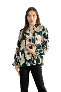 Bluza dama 821 - Crem/Verde - Img 4
