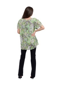 Bluza dama 949, Verde Deschis/Gri, Marime Universala - Img 4