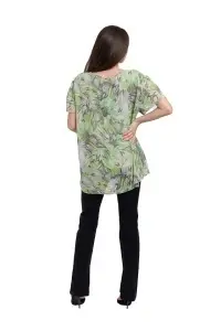 Bluza dama 949, Verde Deschis/Gri, Marime Universala - Img 4