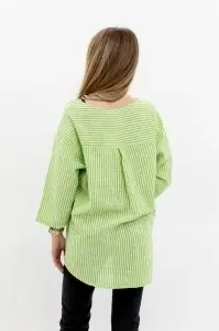 Camasa dama asimetrica, Verde Deschis, One Size - Img 2
