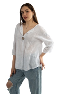 Camasa dama uni, Alba, Oversize - Img 3