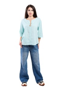 Camasa dama uni, Turcoaz Deschis, Oversize