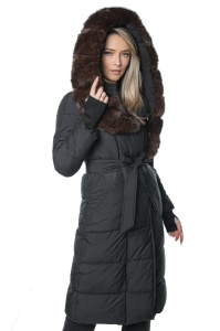 Geaca dama lunga 207 - Neagra