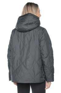Geaca dama reversibila 2 fete, cu gluga, matlasata 2903, Negru-Crem - Img 3