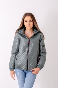 Jacheta dama cu gluga 7261 - Verde Pastel