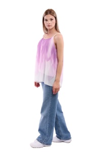 Maieu dama 8958, Mov/Alb, One Size - Img 2