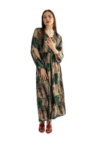 Rochie dama 2366 - Bej/Verde