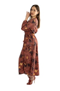 Rochie dama 2366 - Caramiziu/Galben - Img 3