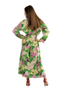 Rochie dama 2366 - Verde/Crem/Lila - Img 2