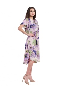 Rochie dama 914 - Ivoire/Verde/Mov - Img 4