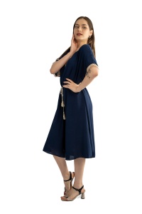 Rochie dama cu snur, Bleumarin, One Size - Img 2