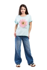 Tricou dama, Always, Turcoaz Deschis, Marime Universala