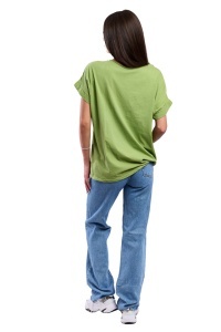 Tricou dama cu imprimeu floral 1055, Verde Deschis, Marime Universala - Img 3