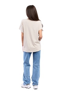 Tricou dama, Flower, Bej, Marime Universala - Img 3