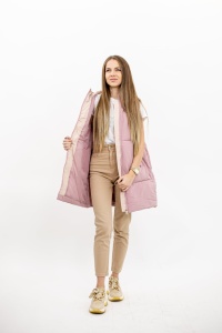 Vesta dama cu gluga 2116 - Roz Pastel - Img 4