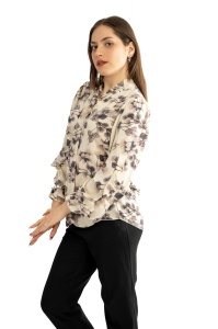 Bluza dama 820 - Crem/Gri - Img 3