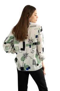 Bluza dama 821 - Ivoire/Verde - Img 2