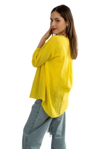 Camasa dama uni, Galben, Oversize - Img 3