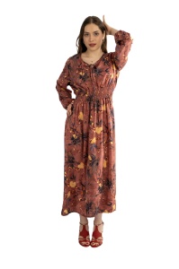 Rochie dama 2366 - Caramiziu/Galben