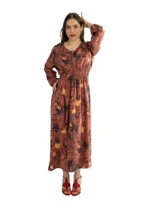 Rochie dama 2366 - Caramiziu/Galben