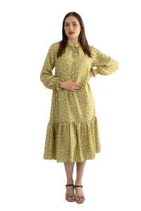 Rochie dama 61001, Kaki/Ivoire, One Size - Img 4