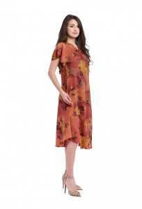 Rochie dama 914 - Caramiziu/Galben - Img 5