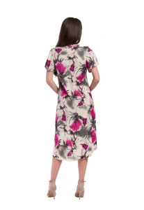 Rochie dama 914 - Crem/Gri/Mov - Img 2