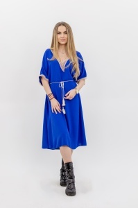 Rochie dama cu snur, Albastru, One Size