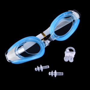 Set Ochelari de Inot pentru Copii - Include Dopuri pentru Urechi si Clips pentru Nas - Albastru Deschis - Img 2