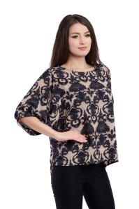 Bluza dama 939 - Negru/Bej - Img 3