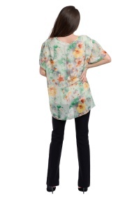 Bluza dama 949, Galben/Caramiziu/Verde, Marime Universala - Img 4