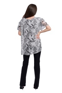 Bluza dama 949, Gri/Negru, Marime Universala - Img 4