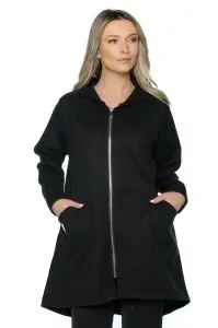 Hanorac dama cu glugă și fermoar, One size, Negru