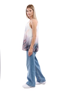 Maieu dama 8958 cu imprimeu, Gri/Alb, One Size - Img 2
