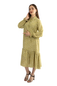 Rochie dama 61001, Kaki/Ivoire, One Size